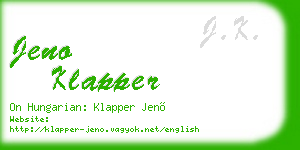 jeno klapper business card